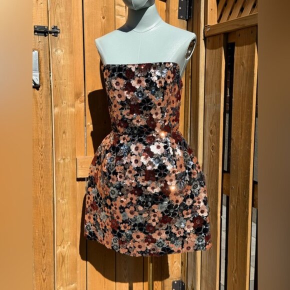 🆕 BRONX & BANCO 🧿 NWOT Maraya Floral Sequin Mini Dress, Pink Multi, Sz S US 4 - Picture 7 of 17